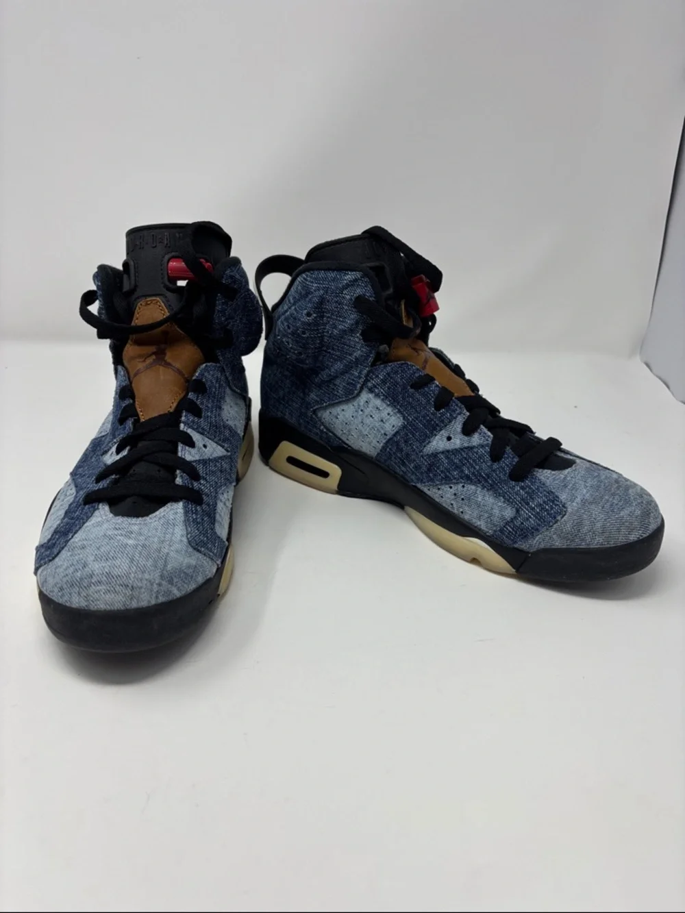 Air Jordan | 6 retro washed denim 9.5 High Top Sneakers - Blue/Black